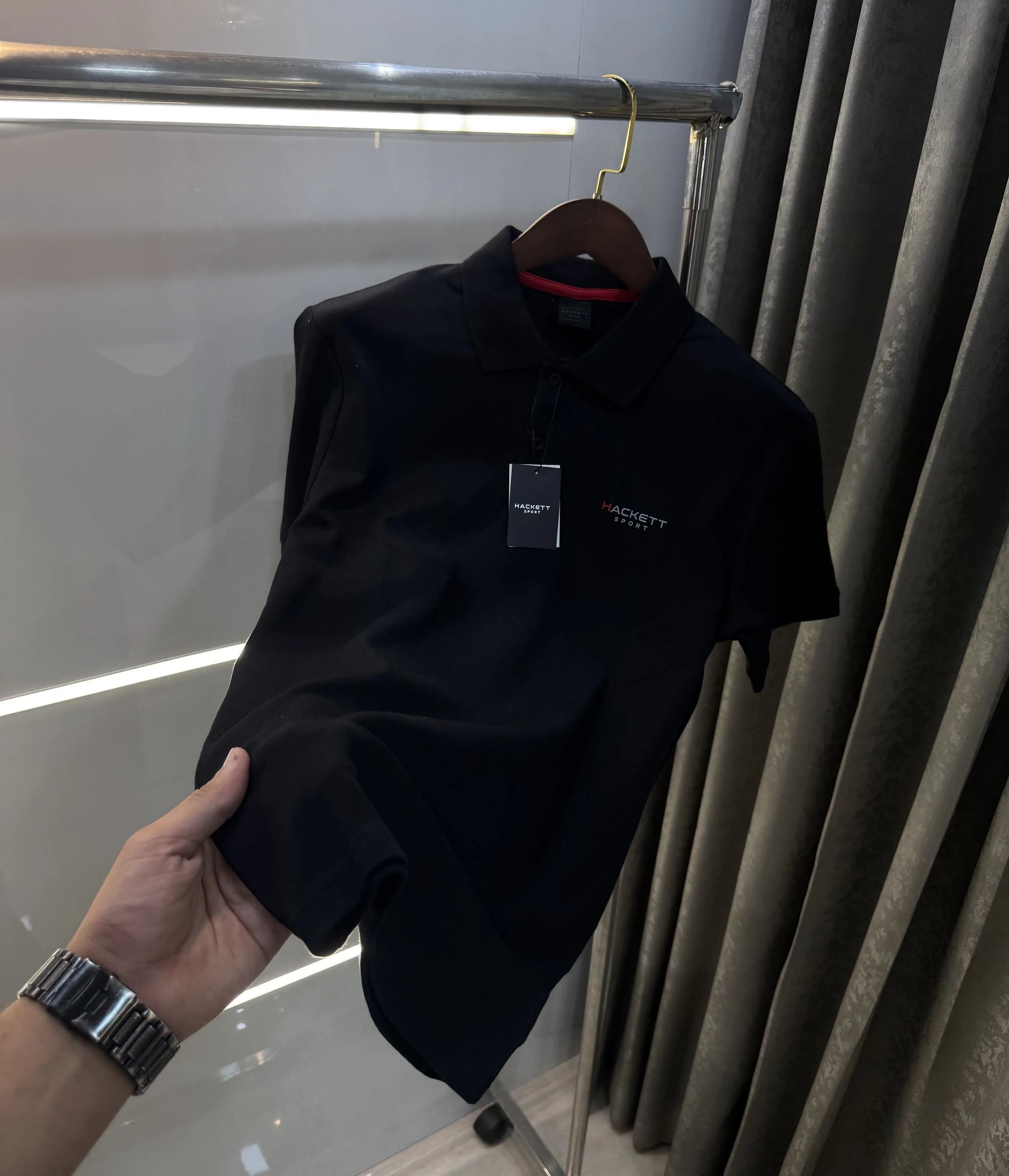 Hacket Black Logo Work Premium Polo T-Shirt