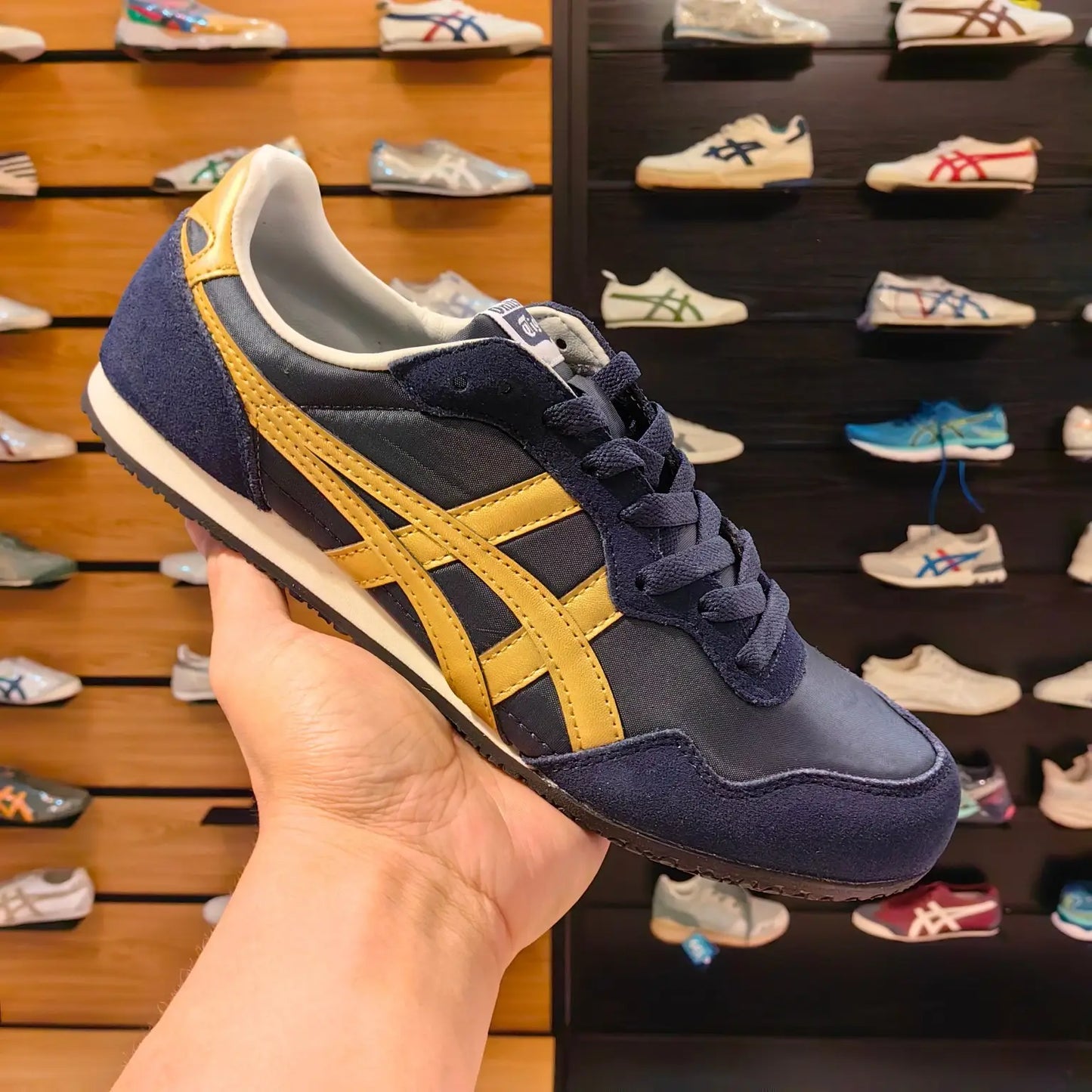 Onitsuk_a Tiger Serrano Midnight Pure Gold  Mens 7A Premium Sneakers (D-2018)