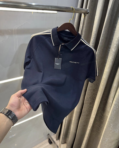 Hacket Navy Blue Logo Work Premium Polo T-Shirt