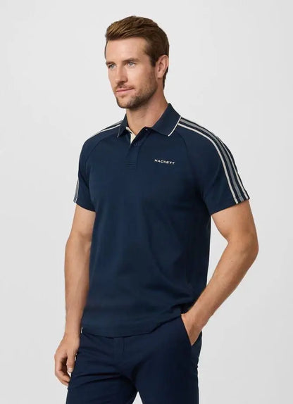 Hacket Navy Blue Logo Work Premium Polo T-Shirt