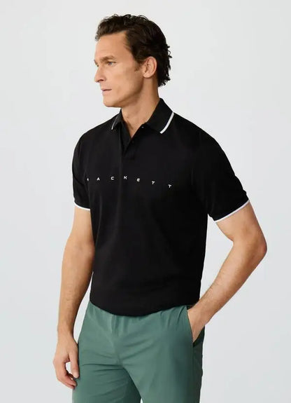 Hacket Black Logo Work Premium Polo T-Shirt
