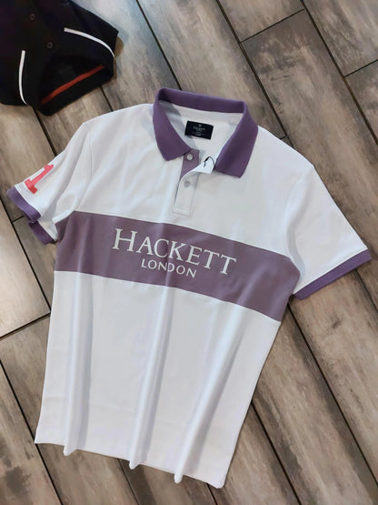 Hacket White Logo Work Premium Polo T-Shirt