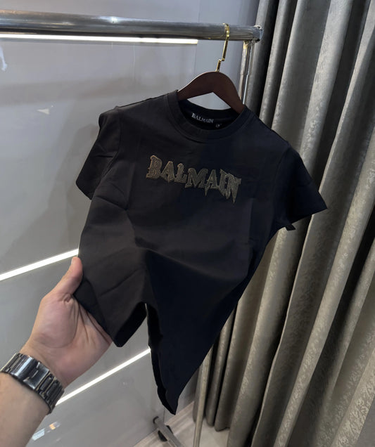 Balmain Paris BlackA Logo Work Premium T-Shirt
