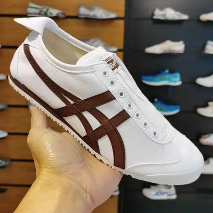 Onitsuka Tiger Mexico 66 Slip-On White Burgundy Mens Premium Copy D-1925