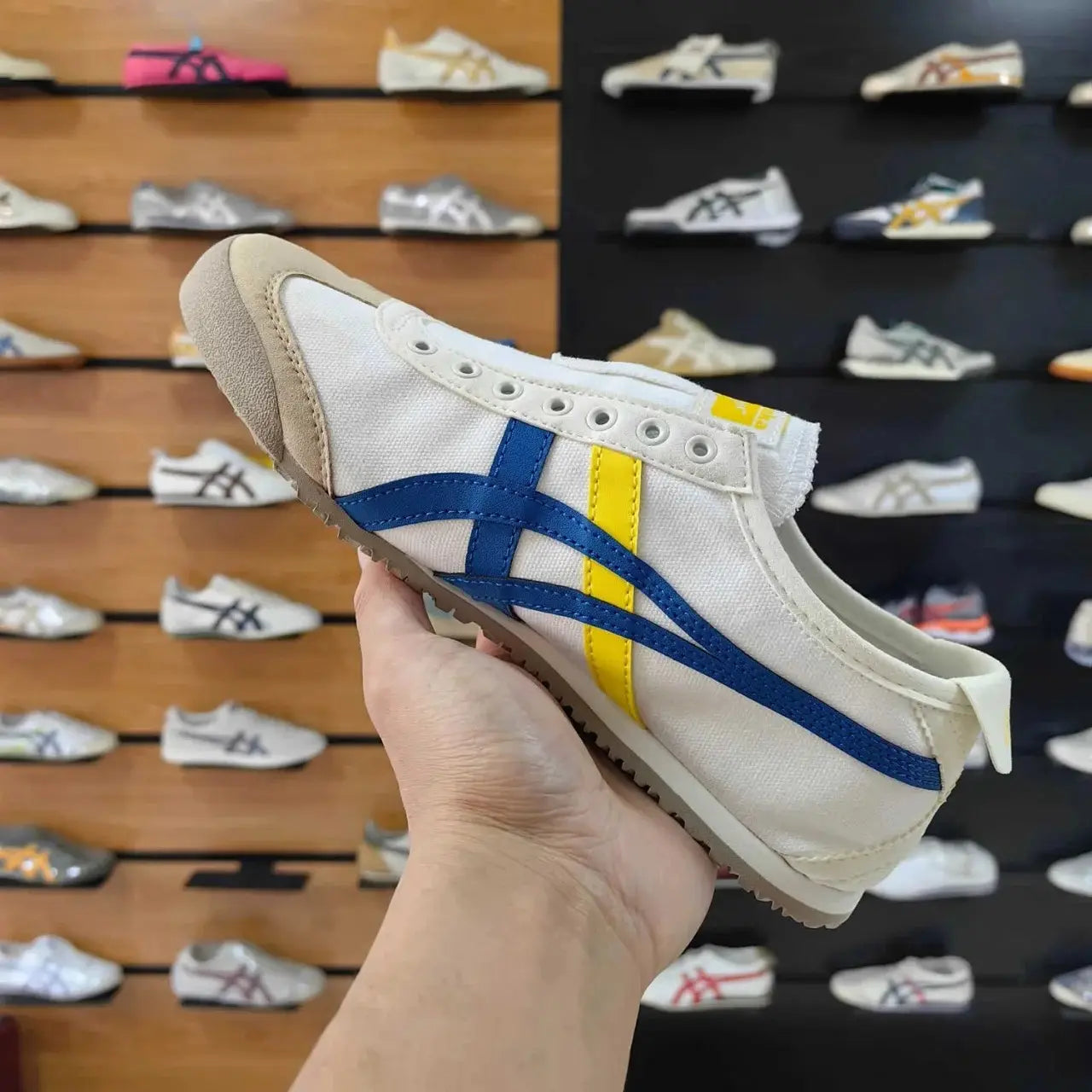 Onitsuka Tiger Mexico 66 Slip-On - BlueYellow  Mens Premium Copy D-1924