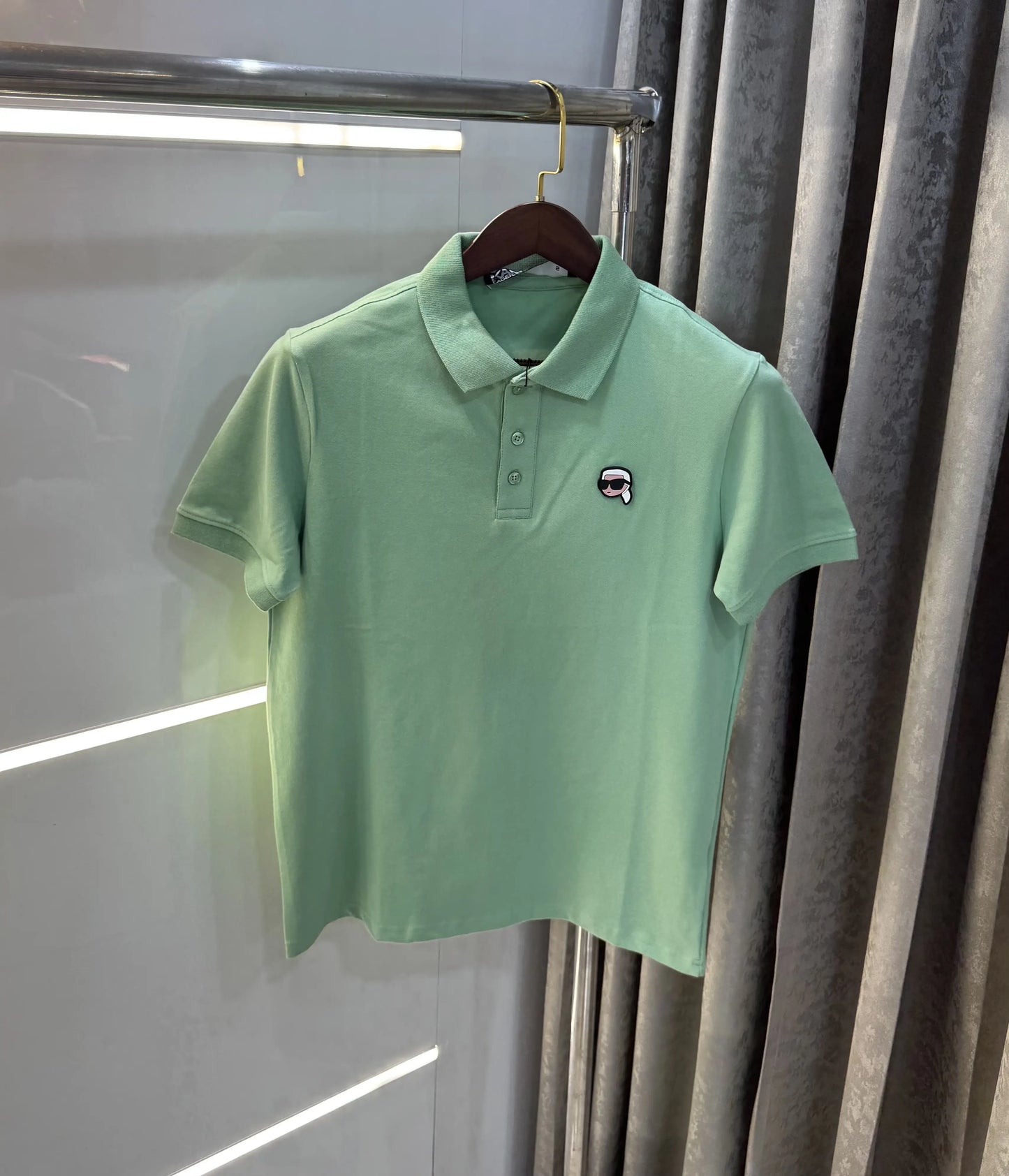 Karl Lagerfled Green Imported Polo T-Shirt