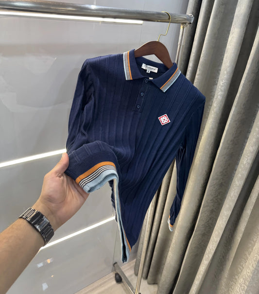 Casablanca Navy Blue Logo Work Imported T-Shirt