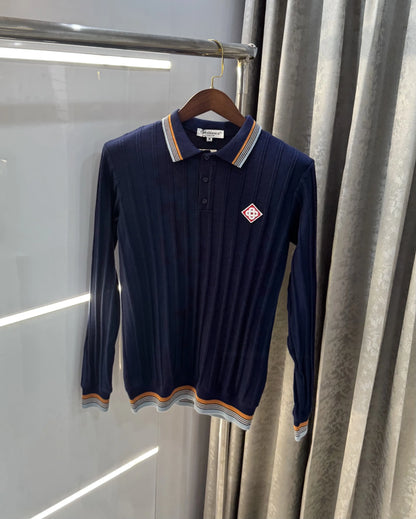 Casablanca Navy Blue Logo Work Imported T-Shirt