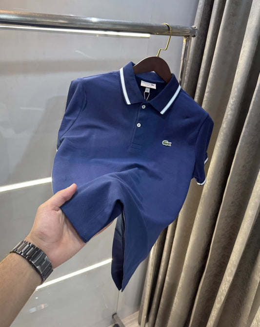 Lacost e Petrol Blue Logo Work Premium Polo T-Shirt