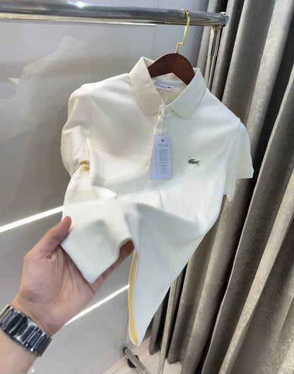 Lacost e Cream Logo Work Premium Polo T-Shirt
