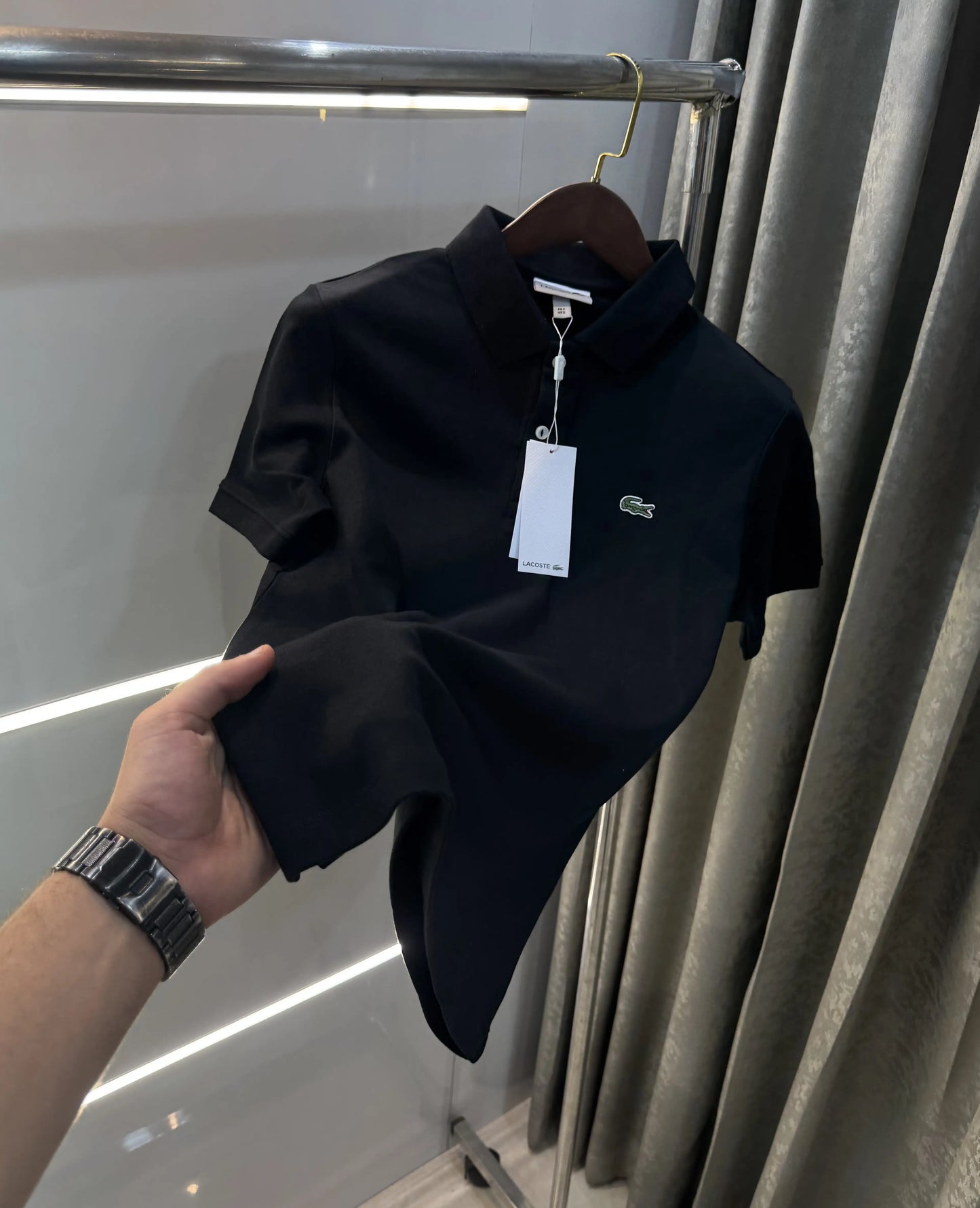 Lacost e Black Logo Work Premium Polo T-Shirt