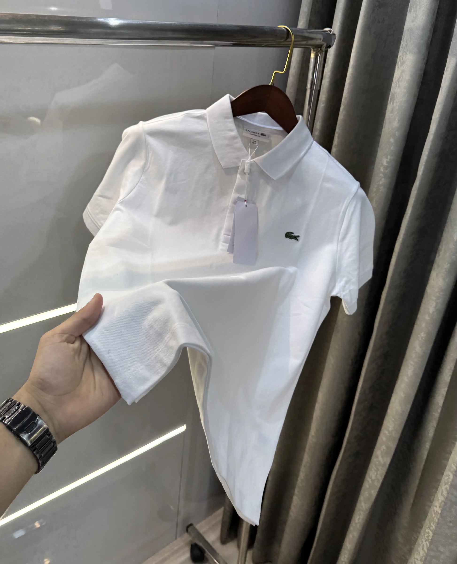 Lacost e White Logo Work Premium Polo T-Shirt