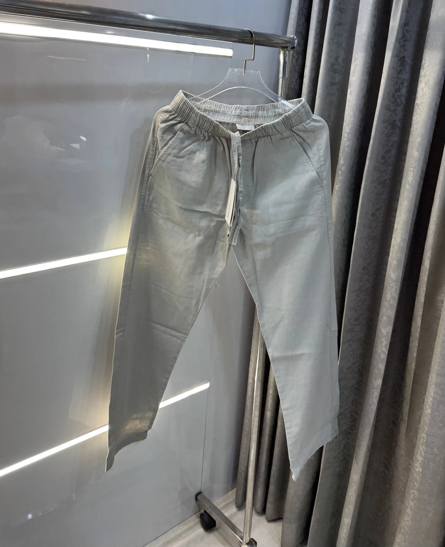Calvin Klein Grey Premium Linen Trouser