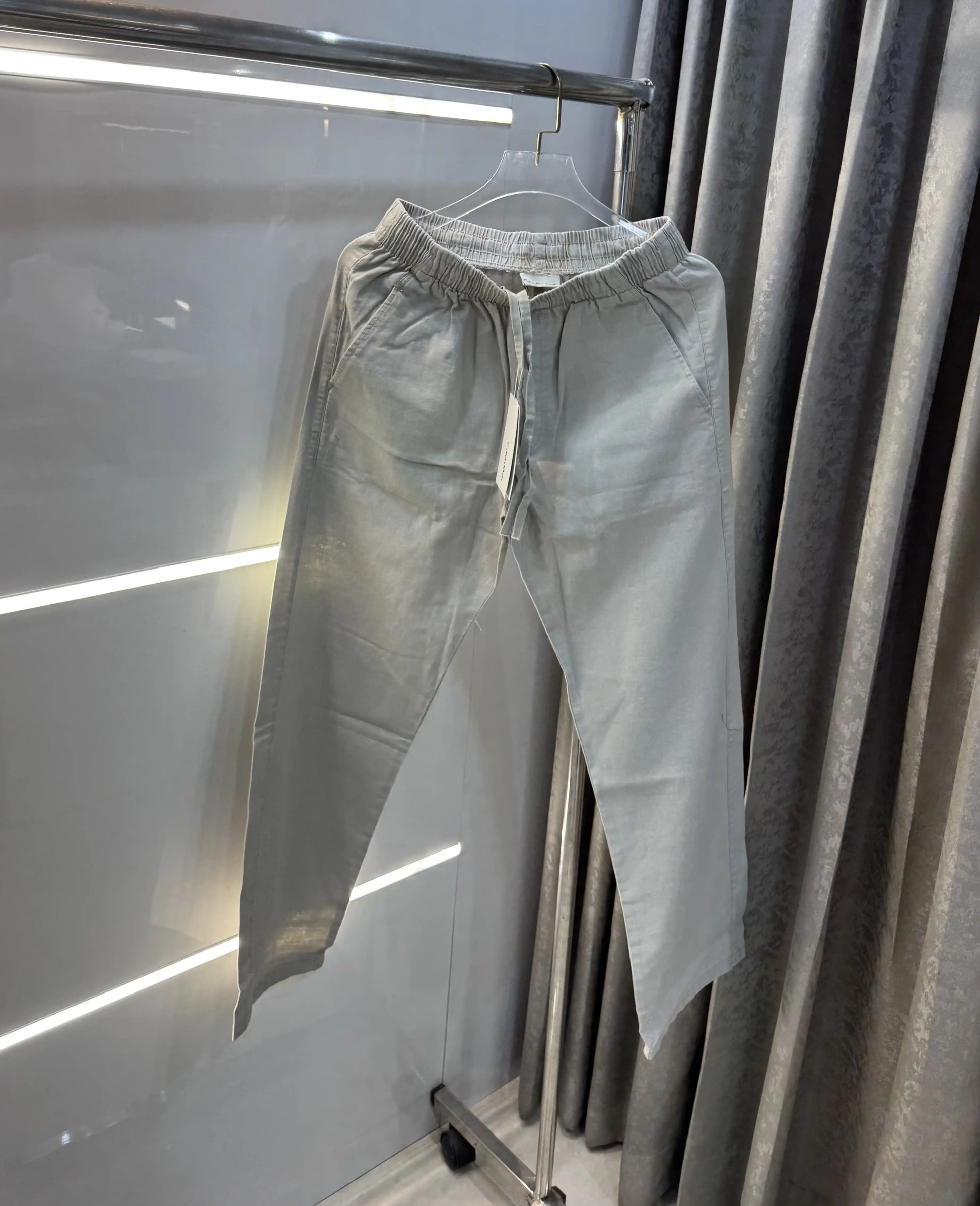 Calvin Klein Grey Premium Linen Trouser