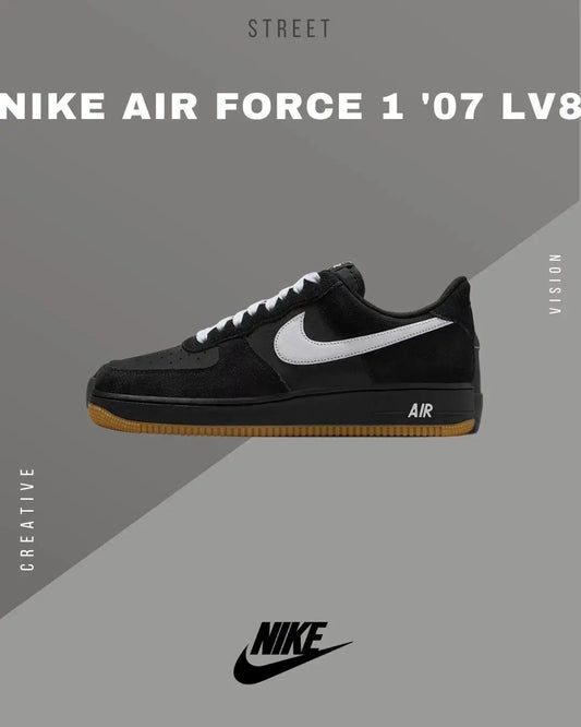 Nike_Airforce 1 07 LV8 Low Black White Gum Shoes